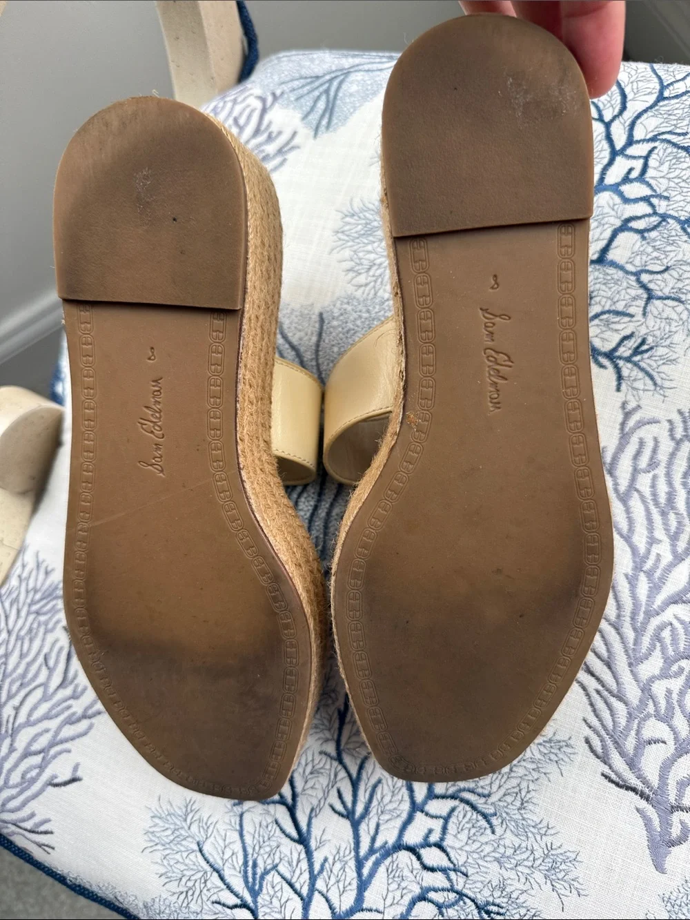 Sam Edelman Carson Espadrille Wedge Sandals Bleached Wheat Size 8